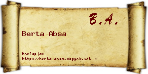 Berta Absa névjegykártya